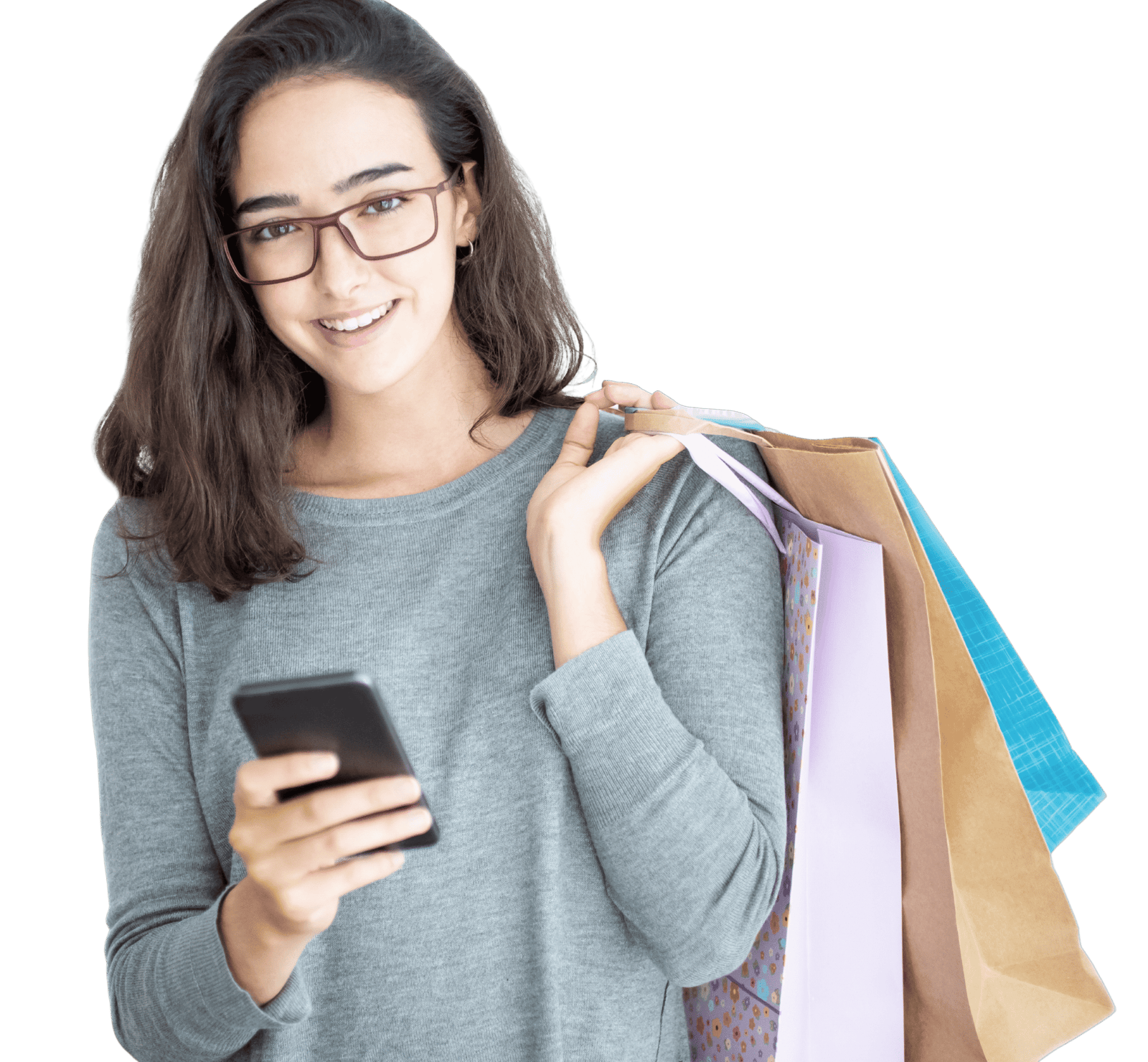 chica-feliz-con-bolsas-comprando-en-línea